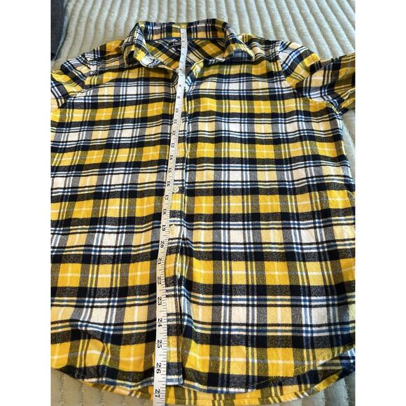 Land's End Women's Flannel Shirt SIze 14P, Navy & Yellow - U of Michigan Colors - Picture 9 of 9
